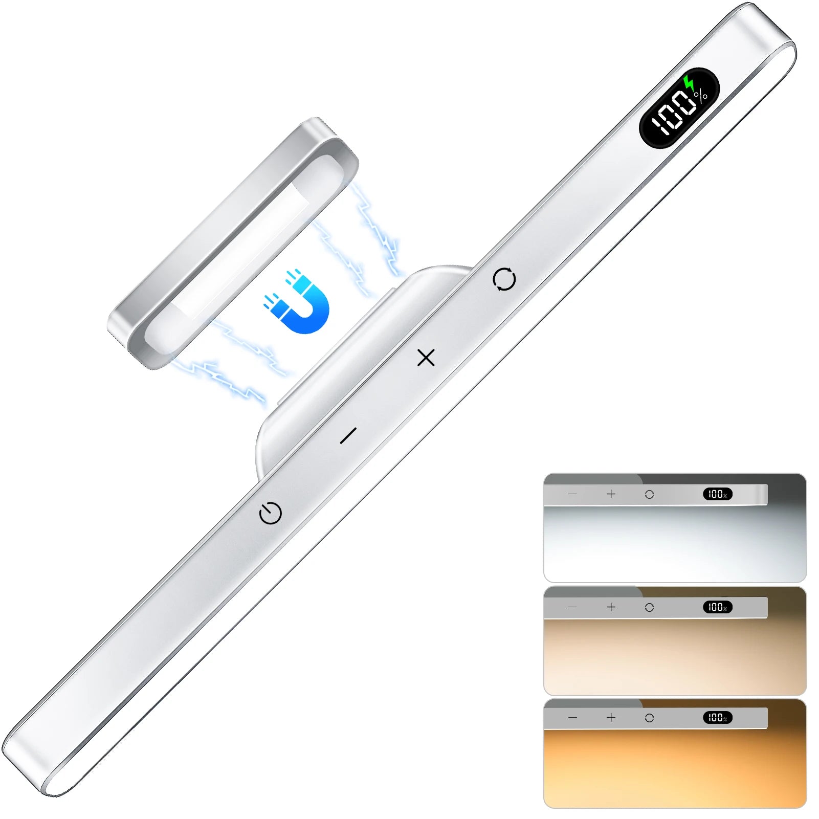 Rechargeable LED Light Bar 5W 120 LEDs 3-Color 5-Brightness Magnetic USB 2500mAh 300mm
