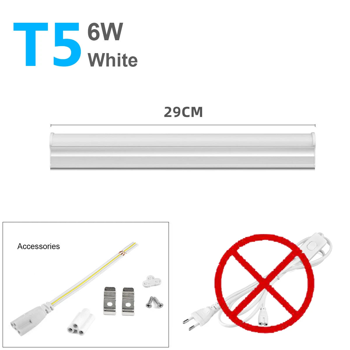 LED T5 T8 Tube Light 6W 8W 10W 12W 30cm 60cm SMD2835 No Adapter CRI 80+ 85-265V