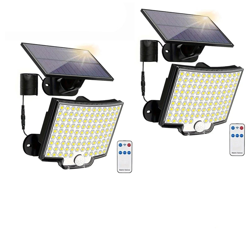 Solar LED Motion Sensor Flood Light 106 LED 3500lm 360 Degree Sensor 5 to 8 Meter Range Remote Control Outdoor Security Wall Lamp