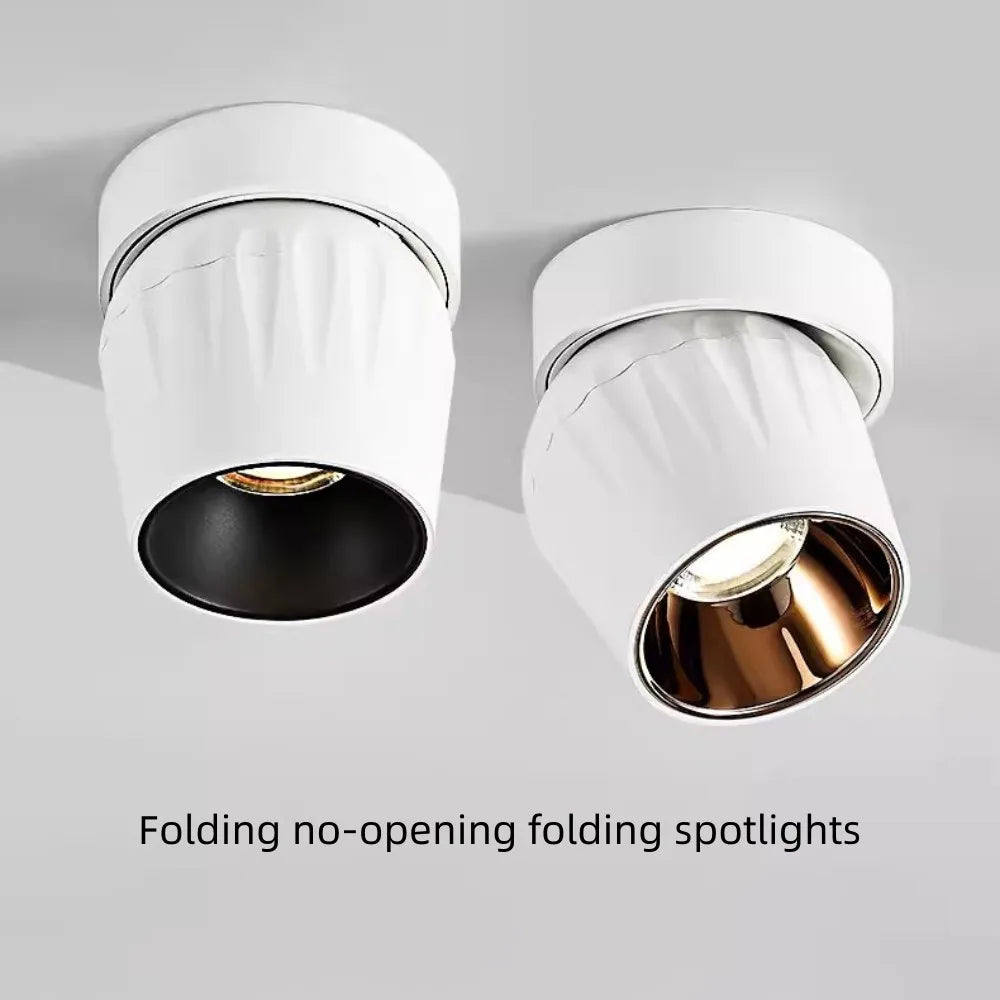 Dimmable COB LED Surface Mounted Downlight 7W 12W 15W Frosted Aluminum CRI 90 25 to 45 Degree Adjustable AC 85-265V Black Kitchen Bedroom