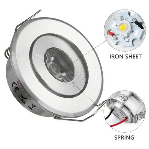 10-Pack 3W Mini LED Downlight AC 85-265V White Black Silver Gold Driver Included