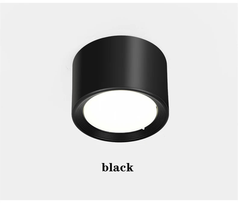 Dimmable COB LED Surface Mounted Downlight 5W 7W 9W 12W 15W 20W Frosted Aluminum Knob Switch IP42 AC 85-265V Ceiling Spot